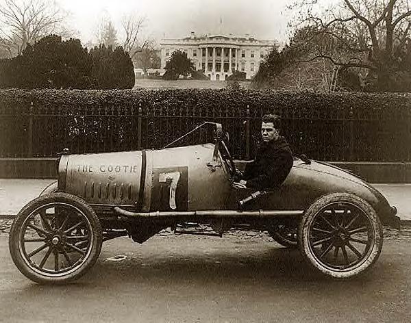 Race car outside of White House, 1922