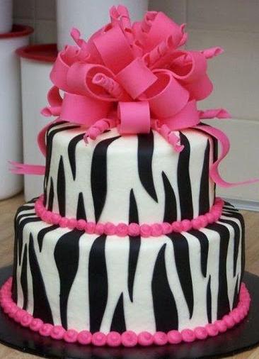Pink And White Zebra Cake