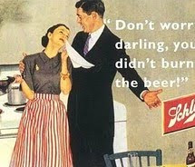ad,beer,cooking,funny,housewife,illus