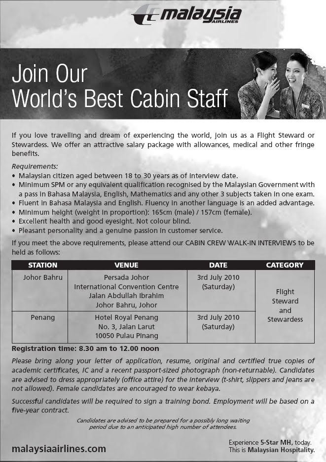 Mas Cabin Crew New Intake
