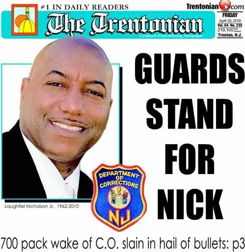 hundreds of fellow corrections officers jammed the campbell funeral chapel to attend the wake for officer laughfiel nicholson jr slain april 21 after a