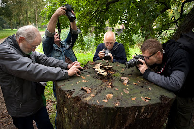 Vier fotografen in actie tijdens het fotoweekend