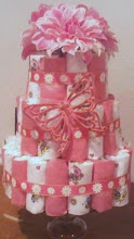 Diaper cake for baby girl!