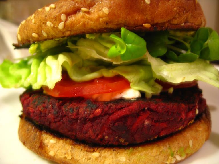 Stoked On Yum Vegetarian Beet & Goat Feta Burger