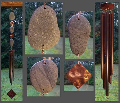 Beach Stone Wind Chime Handcrafted