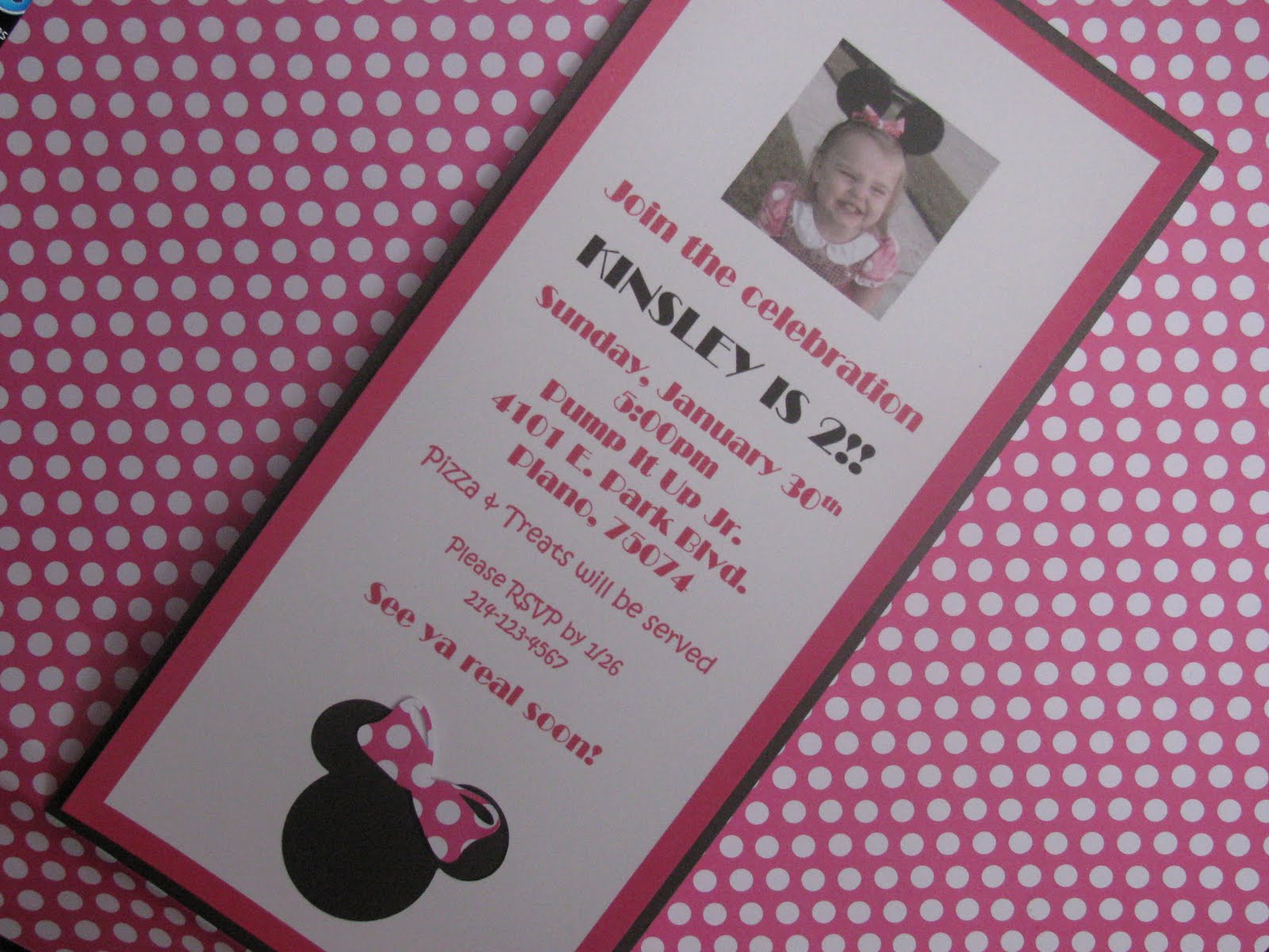 Minnie Mouse Birthday Party Invitations