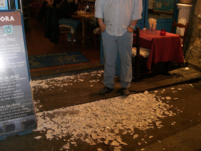 opa! the ole broken plates in front of the greek restaurants