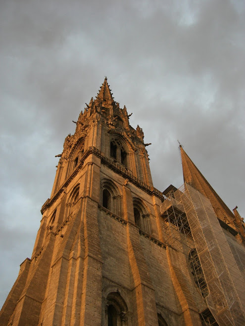 Chatres Cathedral at sunset