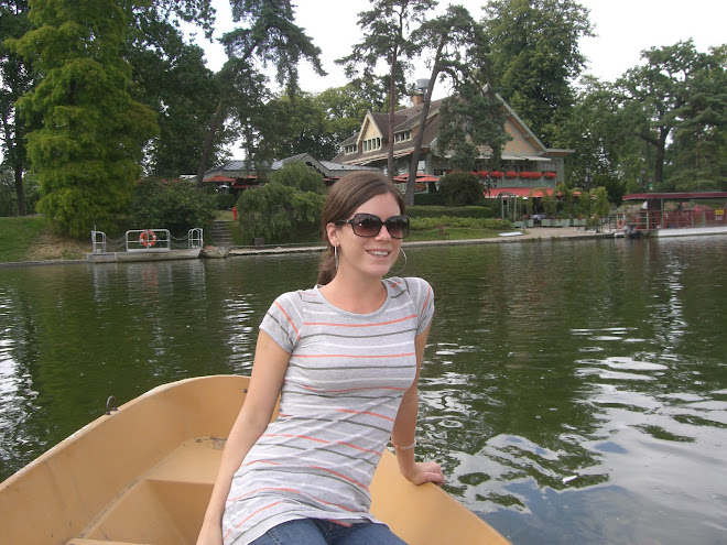Me rowing, Mad posing in front of the island restaurant in the big park