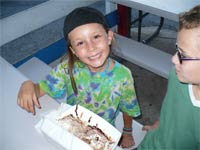 Lily's first melty banana split