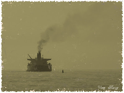 пароход, море, старинная фотография, Retro
