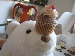 Gund snuffles bear with cupcake on nose