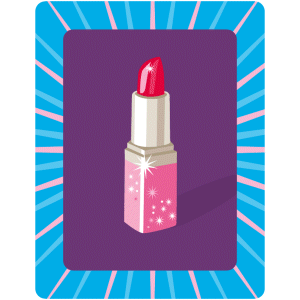 pink sparkly lipstick, fancy border, free clip art image download