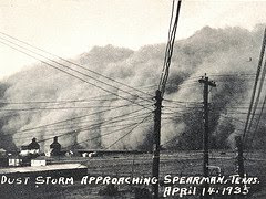 photo, Dust Storm Approaching Spearman, Texas (1935), NOAA/DoC; from NOAA's National Weather Service (NWS) Collection