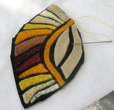 hundertwasser inspired felt brooch