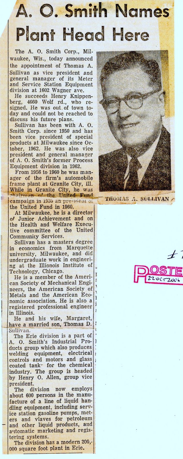 Thomas Sullivan VP Appointment