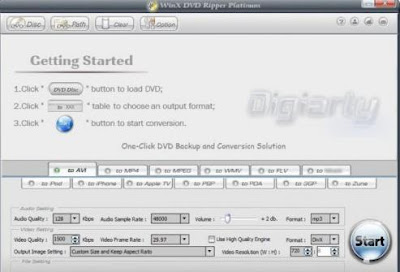 WinX DVD Ripper Platinum 5.15.1 Build 20100622 - software gratis, serial number, crack, key, terlengkap
