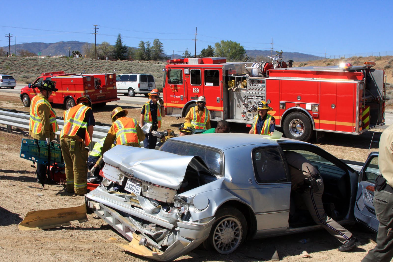 responded to an injury traffic accident on the North Bound 14 Freeway at Av...