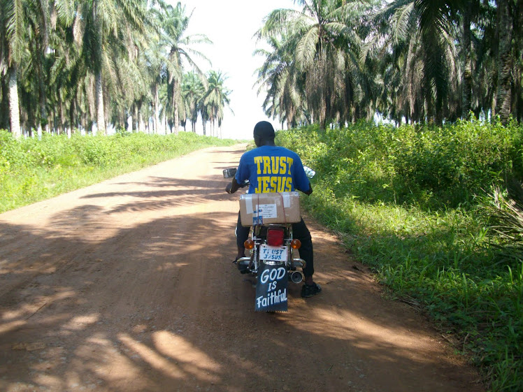 Riding across villages to preach and give out free bibles.