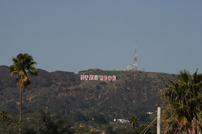 Hollywood Sign Save the Peak protest