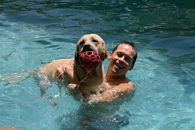 Cooper and Jason's pool fun