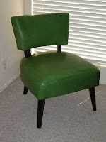 Crate & Barrel Marsden wasabi green leather chair