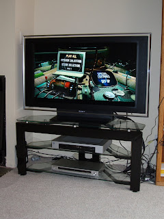 Our 40 inch Sony Bravia HDTV and new Target TV stand