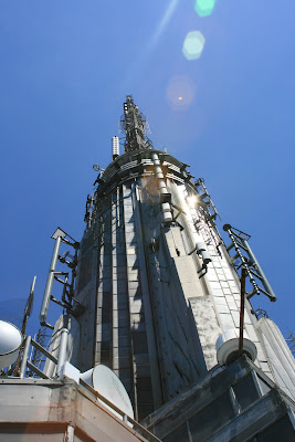 The Empire State Building spire close up