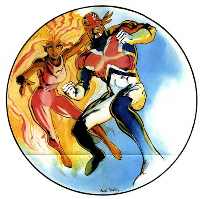 Captain Britain and Meggan by Alan Davis