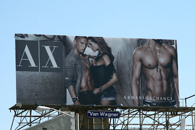 Armani Exchange hot male model billboard