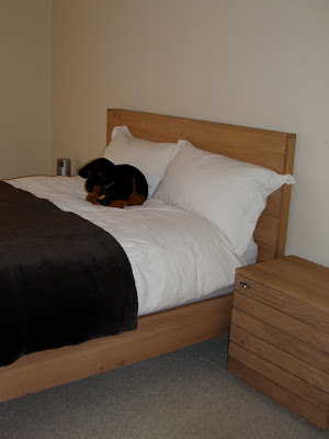 Elan Crate & Barrell bed and cabinet