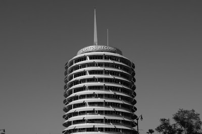 Capitol Records Tower in mono