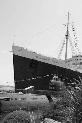 Queen mary and Scorpion Submarine at Long Beach