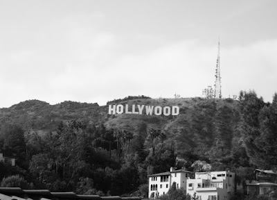 The Hollywood Sign in mono