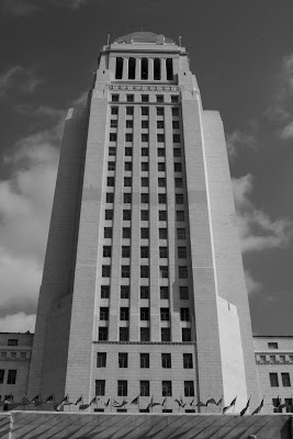 City Hall in Downtown LA in mono