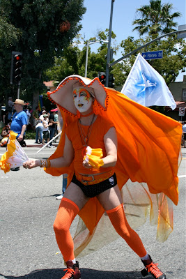 Skating fan dancer Sister of Perpetual Indulgence LA Pride