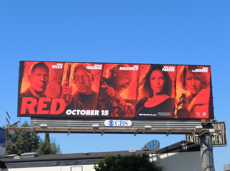 Red movie billboard