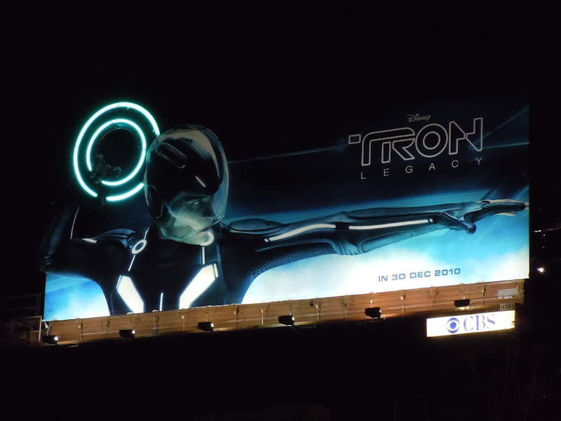 Illuminated Tron Legacy movie billboard