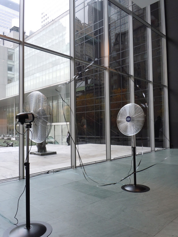 Two blowing fans installation MoMA