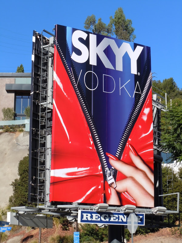 Skyy Vodka red zipper billboard