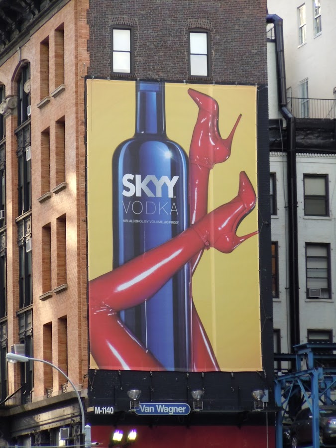 Skyy Vodka red heels billboard New York