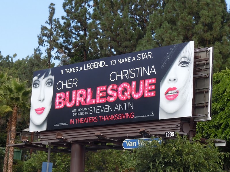 Burlesque movie billboard