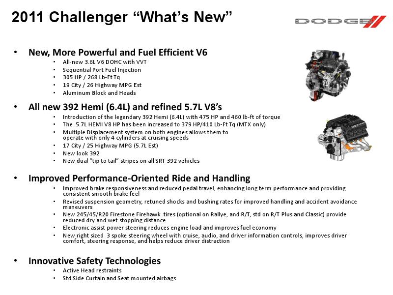 2011 Dodge Challenger Brochure Leak