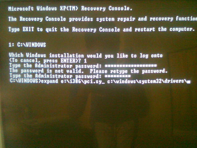 System32 Drivers Pci Sys Missing
