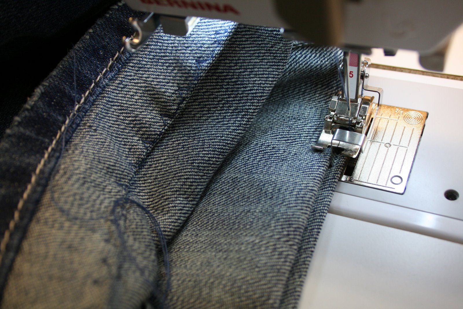 Hemming Jeans with original hem