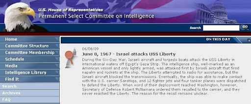 06/08/09 June 8, 1967 - Israel attacks USS Liberty During the Six-Day War, Israeli aircraft and torpedo boats attack the USS Liberty in international waters off Egypt's Gaza Strip. The intelligence ship, well-marked as an American vessel and only lightly armed, was attacked first by Israeli aircraft that fired napalm and rockets at the ship. The Liberty attempted to radio for assistance, but the Israeli aircraft blocked the transmissions. Eventually, the ship was able to make contact with the U.S. carrier Saratoga, and 12 fighter jets and four tanker planes were dispatched to defend the Liberty. When word of their deployment reached Washington, however, Secretary of Defense Robert McNamara ordered them recalled to the carrier, and they never reached the Liberty. The reason for the recall remains unclear.