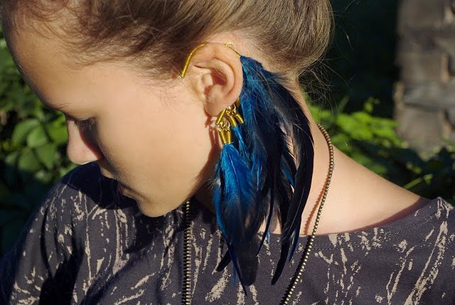 Feather ear cuff style feather ear rings cuff trend fashion style cool hottest