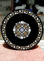 Round Table Top in Black Marble