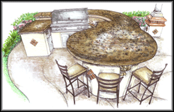 L-shaped Outdoor Kitchen Island Plans
