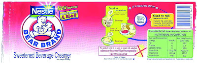 Bear Brand coffee creamer label Bear Brand coffee creamer: Looks like it's for infants